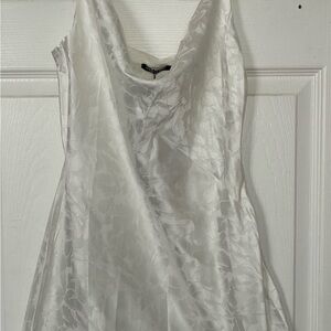 Nasty Gal White Floral Jacquard Dress Sz. 6 Cowlin’ For You